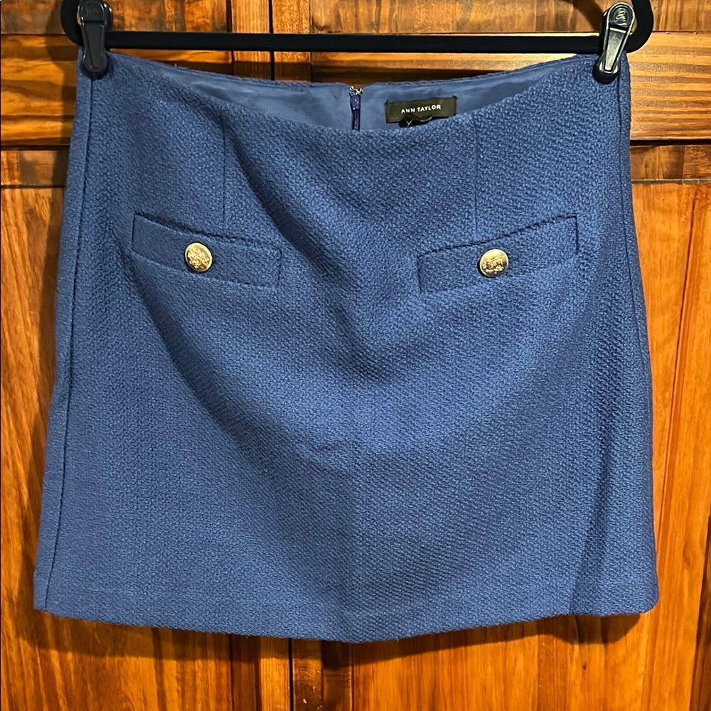 NWT Ann Taylor Blue Textured Skirt